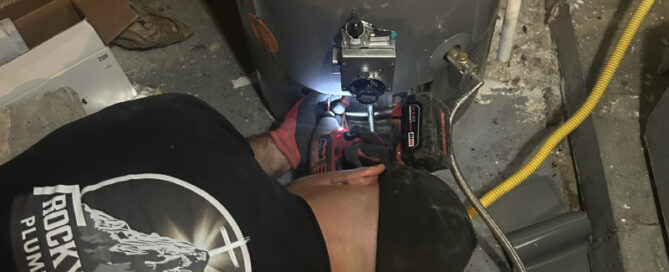 Rocky Mountain Plumbing Services Gas Water Heater Basement Installation