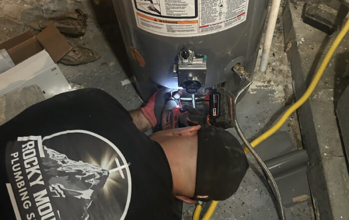 Rocky Mountain Plumbing Services Gas Water Heater Basement Installation